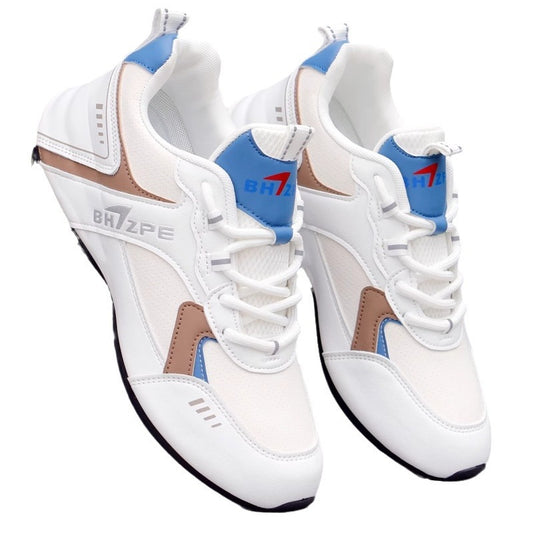 Men's Color Block Casual Sneakers – Flat Heel, Mesh Lining