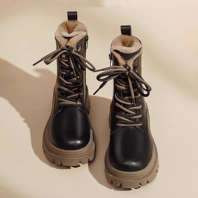 Women's Sequin Fleece-Lined Mid-Calf Boots | Chunky Heel Winter Boots