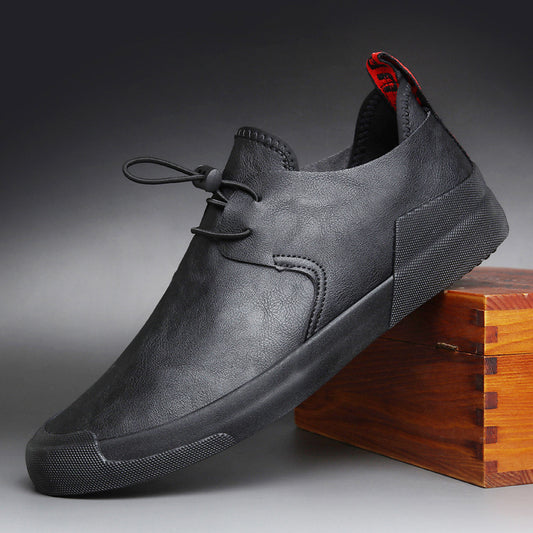 Men's PU Leather Casual Sneakers | Flat Heel Everyday Shoes for Young Men