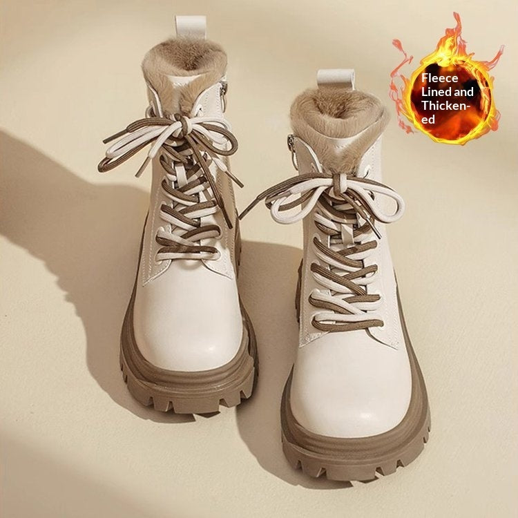Women's Sequin Fleece-Lined Mid-Calf Boots | Chunky Heel Winter Boots