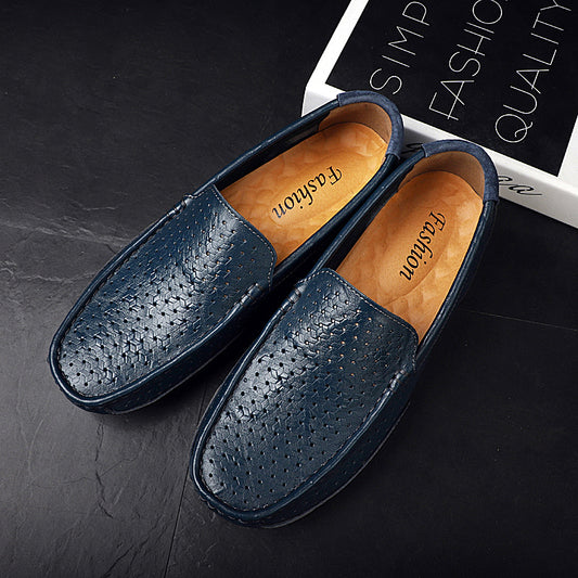 Polka Dot Printed Leather Flat Shoes – Multi-Color